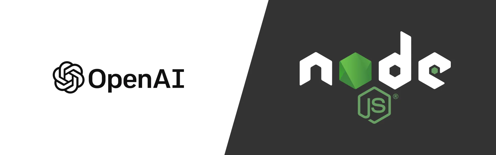 The OpenAI logo and the Node.js API