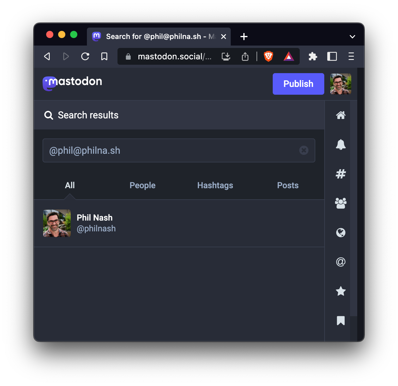 When you search for @phil@philna.sh on your Mastodon instance, you will find my account